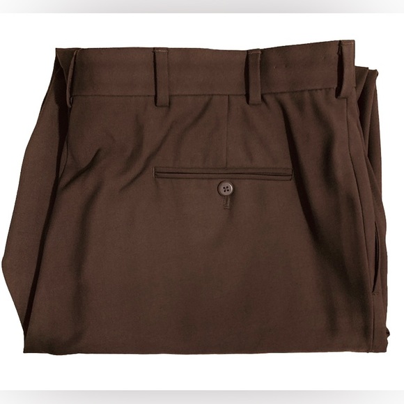 Stafford Performance Pants Men's 42x32 Mocha Brown Flat Front Classic Fit Casual - Picture 8 of 8